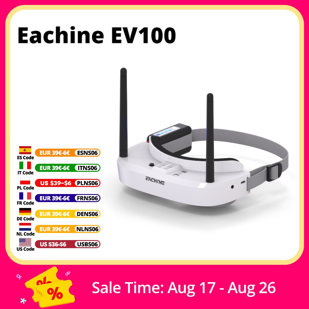 Eachine EV100 720*540 5.8G 72C - مراجعة Fpv Drone Goggles وسعره