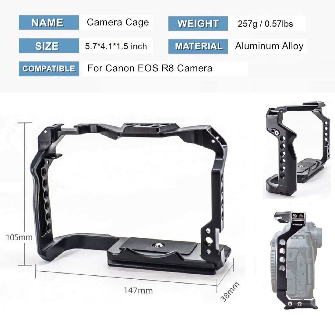 قفص كاميرا بإطار واقٍ لكاميرات - مراجعة Canon Camera Eos R8 وسعره